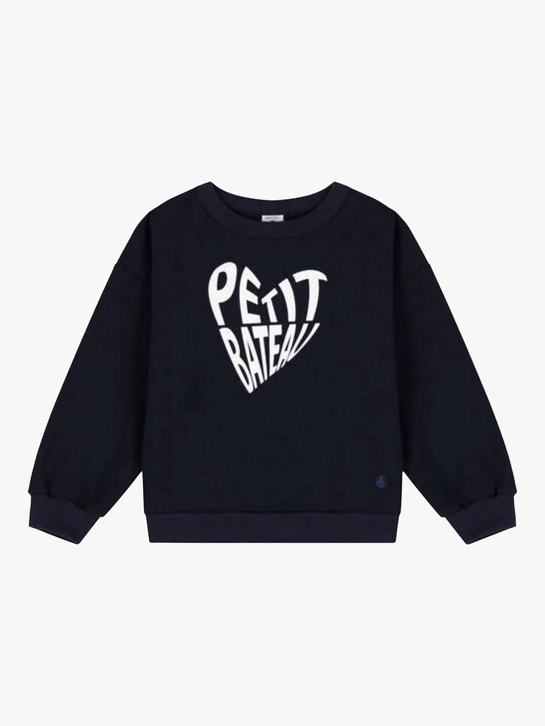 Buy Petit Bateau Kids' Fleece Sweatshirt, Navy/White Online at johnlewis.com