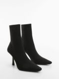 Mango Mirta Heeled Sock Boots, Black