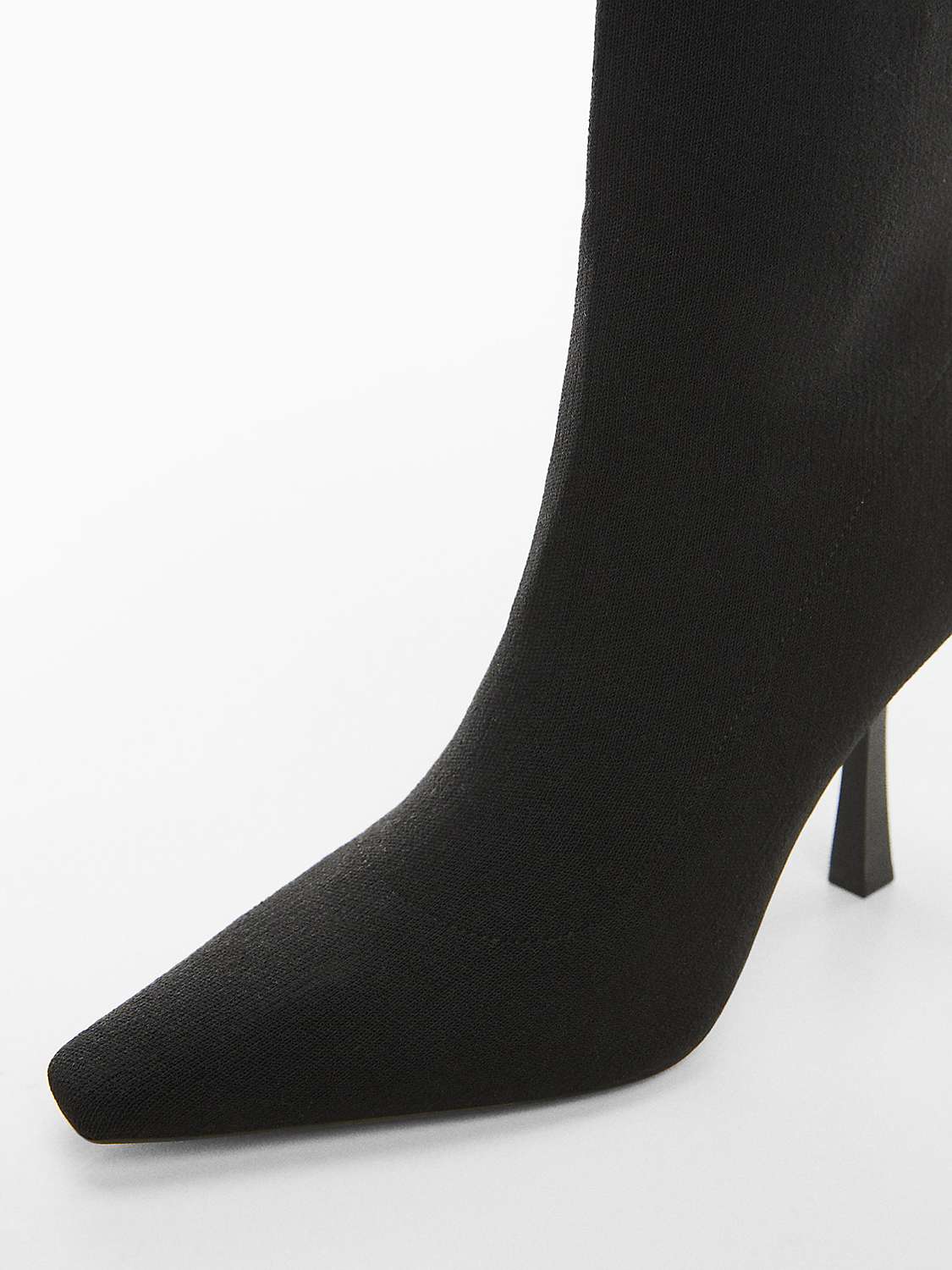 Buy Mango Mirta Heeled Sock Boots, Black Online at johnlewis.com