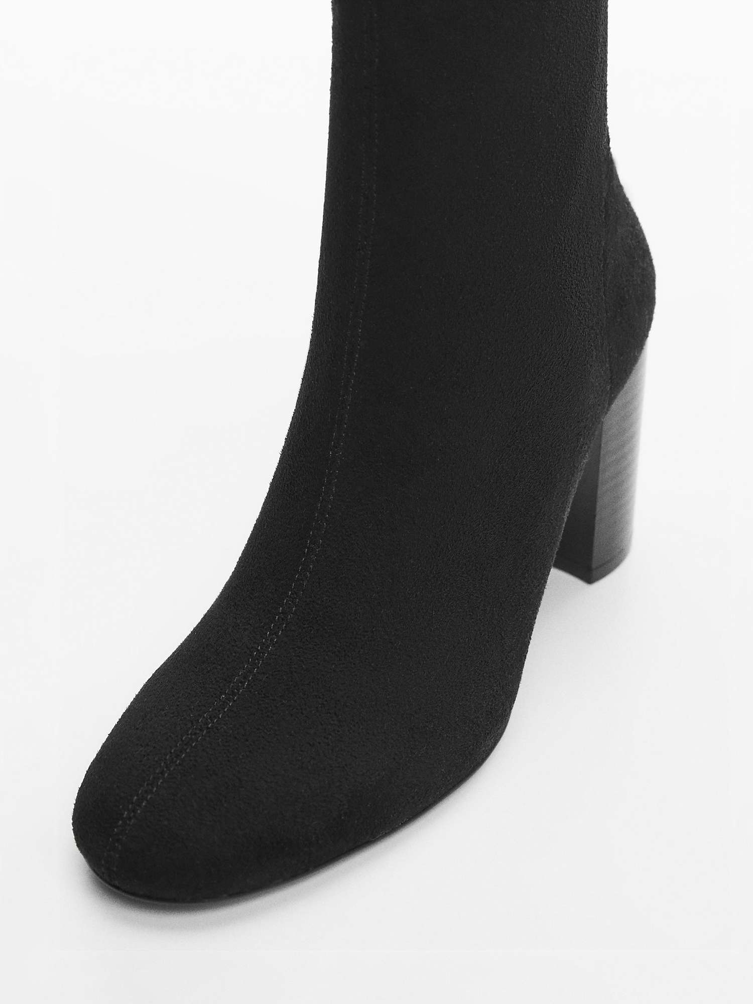 Buy Mango Leo Round Toe Ankle Boots, Black Online at johnlewis.com