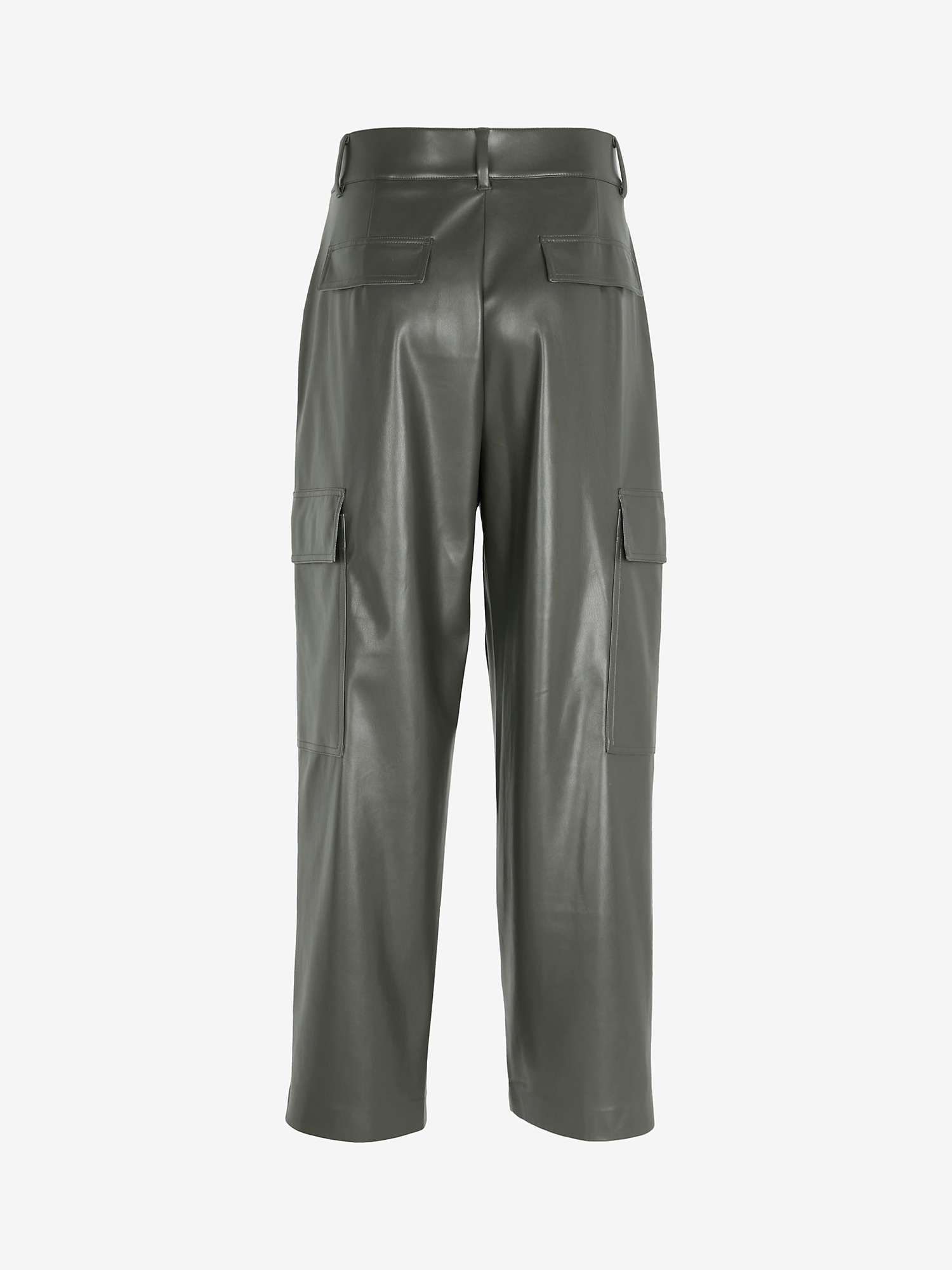 Buy Mint Velvet Faux Leather Cargo Trousers, Green Online at johnlewis.com