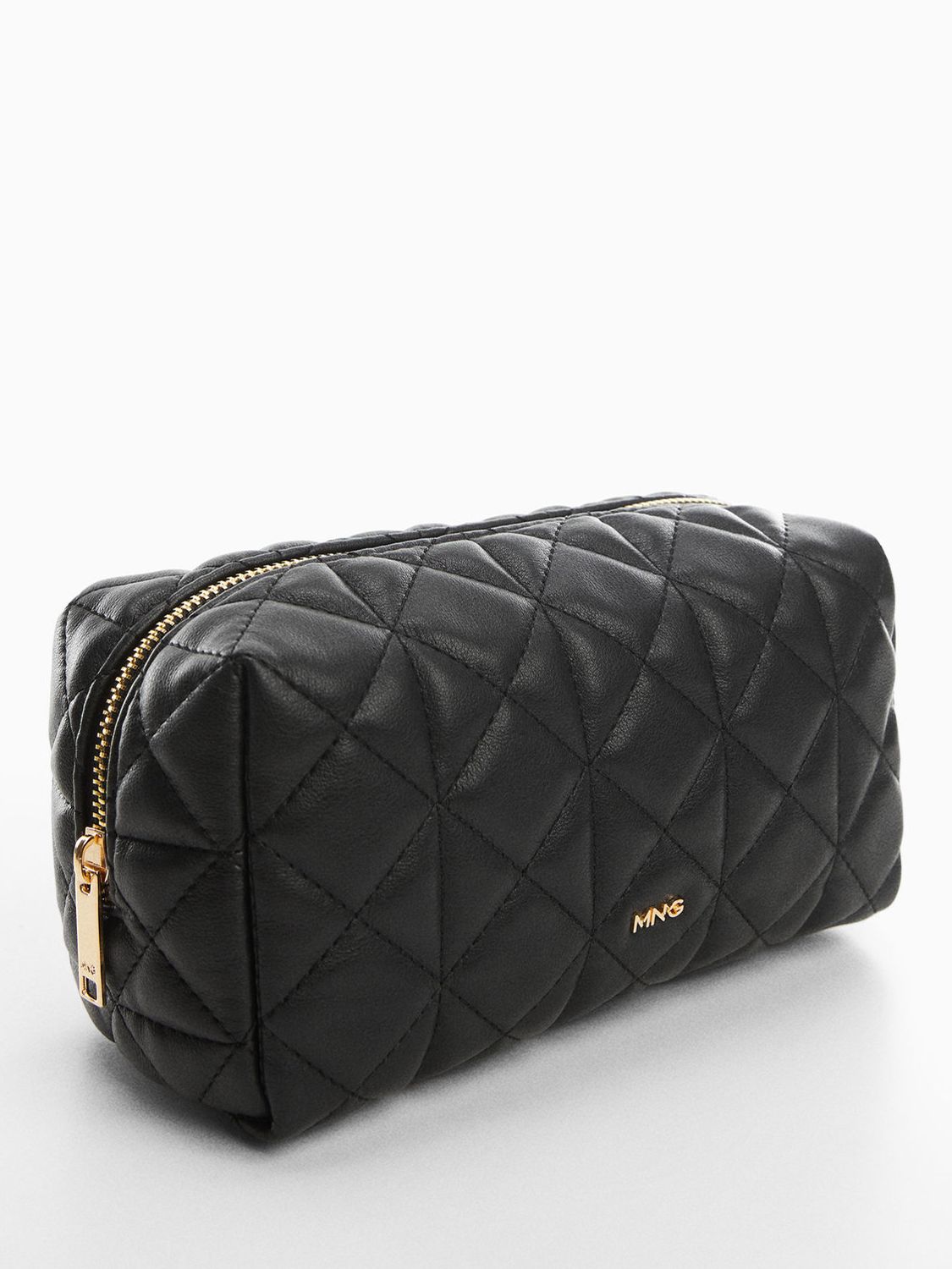 Mango Quark Quilted Wash Bag, Black