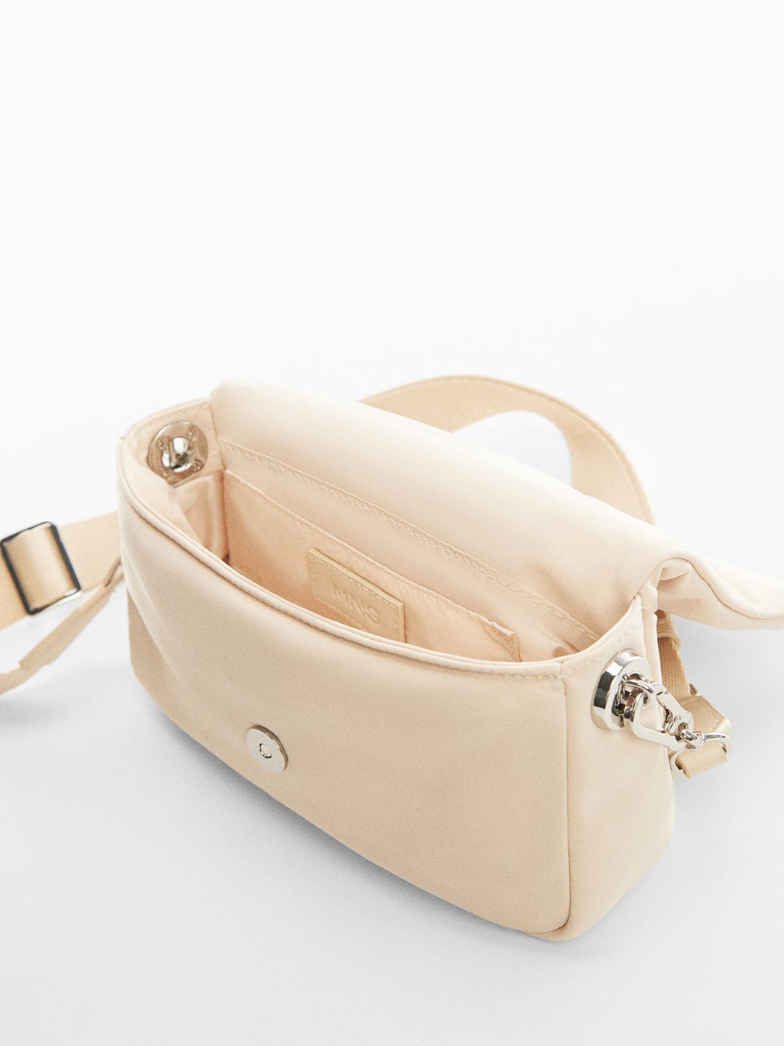 Buy Mango Gina Quilted Crossbody Bag, Natural White Online at johnlewis.com