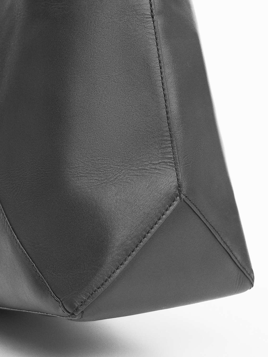 Buy Mango Carbo Cross Stitch Leather Bag, Black Online at johnlewis.com