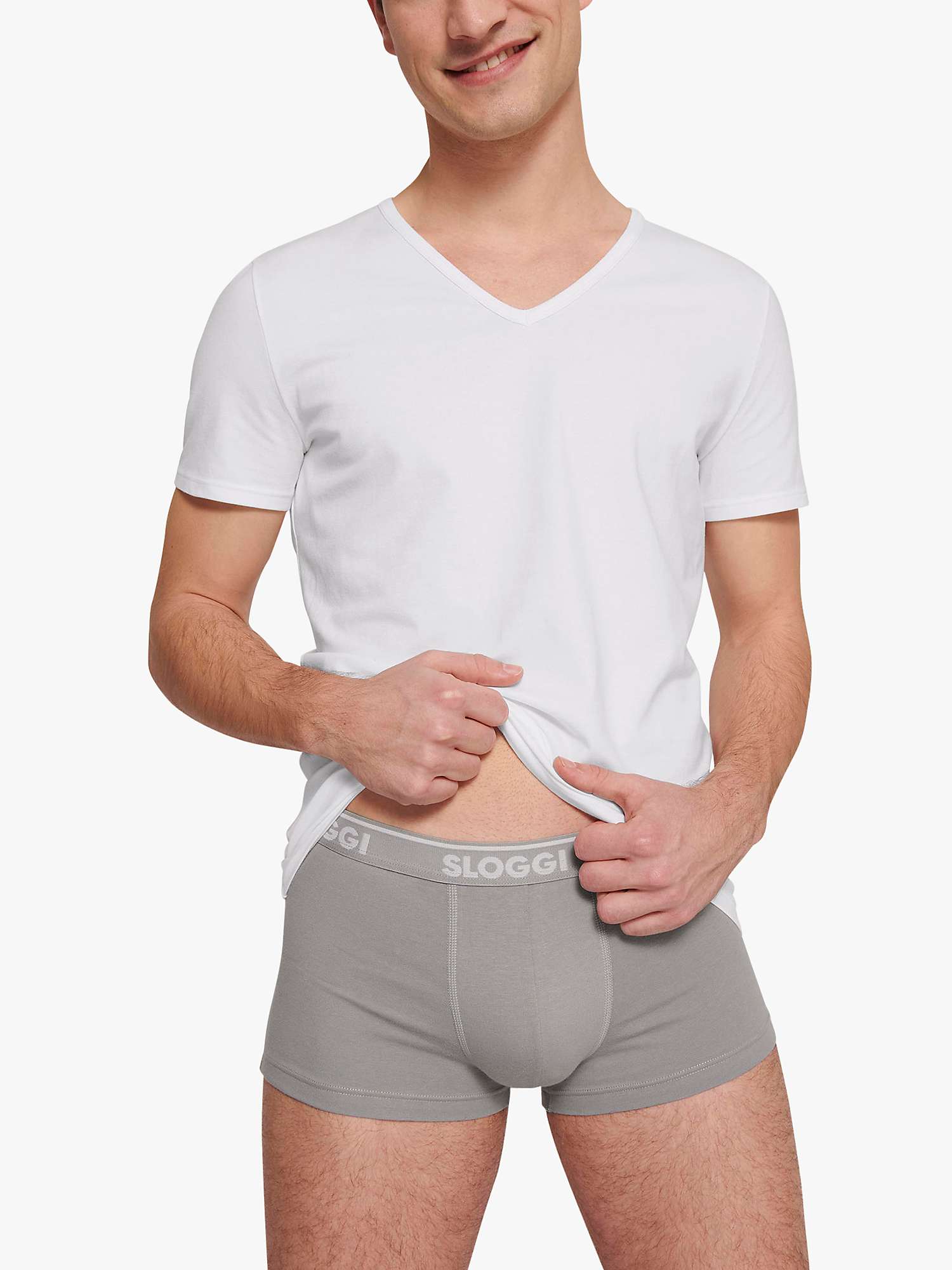 Buy sloggi GO V-Neck Jersey Short Sleeve Lounge T-Shirt, White Online at johnlewis.com