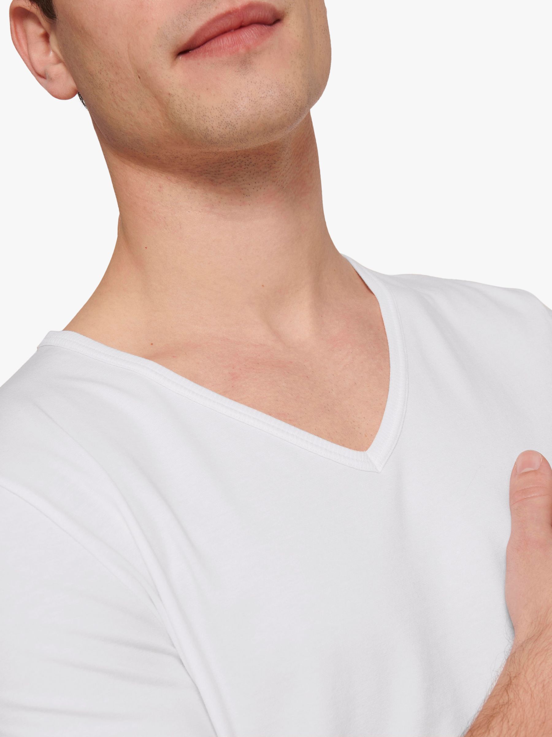 sloggi GO V-Neck Jersey Short Sleeve Lounge T-Shirt, White, L