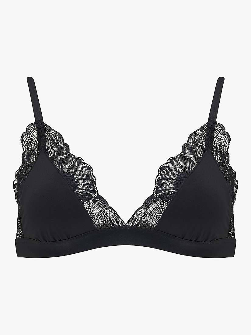 Buy We Are We Wear Recycled Lacy Microfibre Triangle Bra, Black Online at johnlewis.com