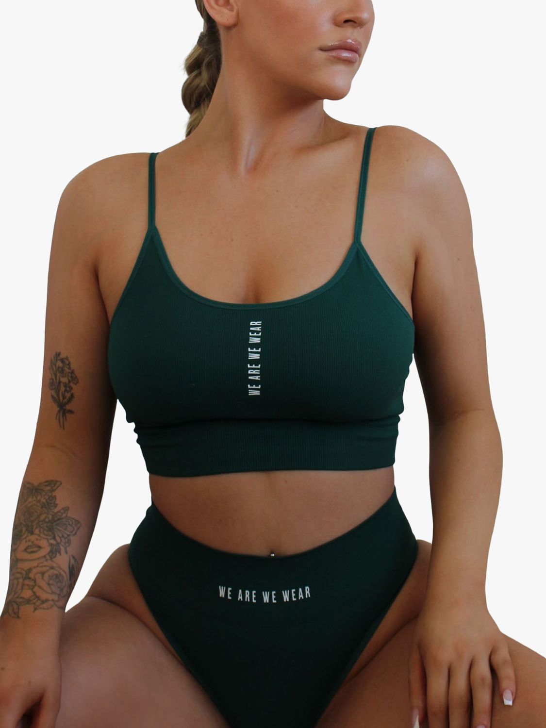 We Are We Wear Seamless High Waist Thong, Forest Green, XS-S
