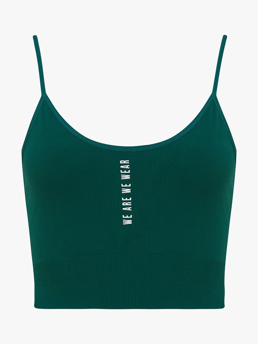 We Are We Wear Seamless Logo Crop Bikini Top, Forest Green, XS-S