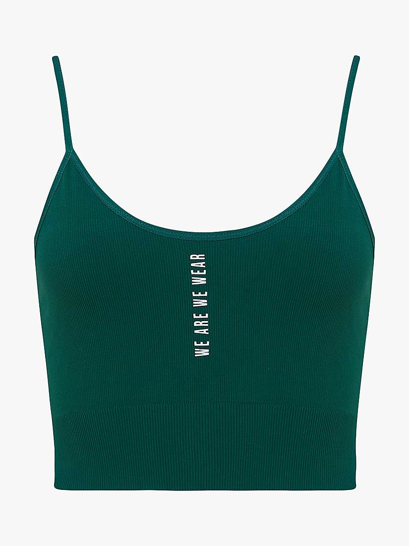 Buy We Are We Wear Seamless Logo Crop Bikini Top, Forest Green Online at johnlewis.com