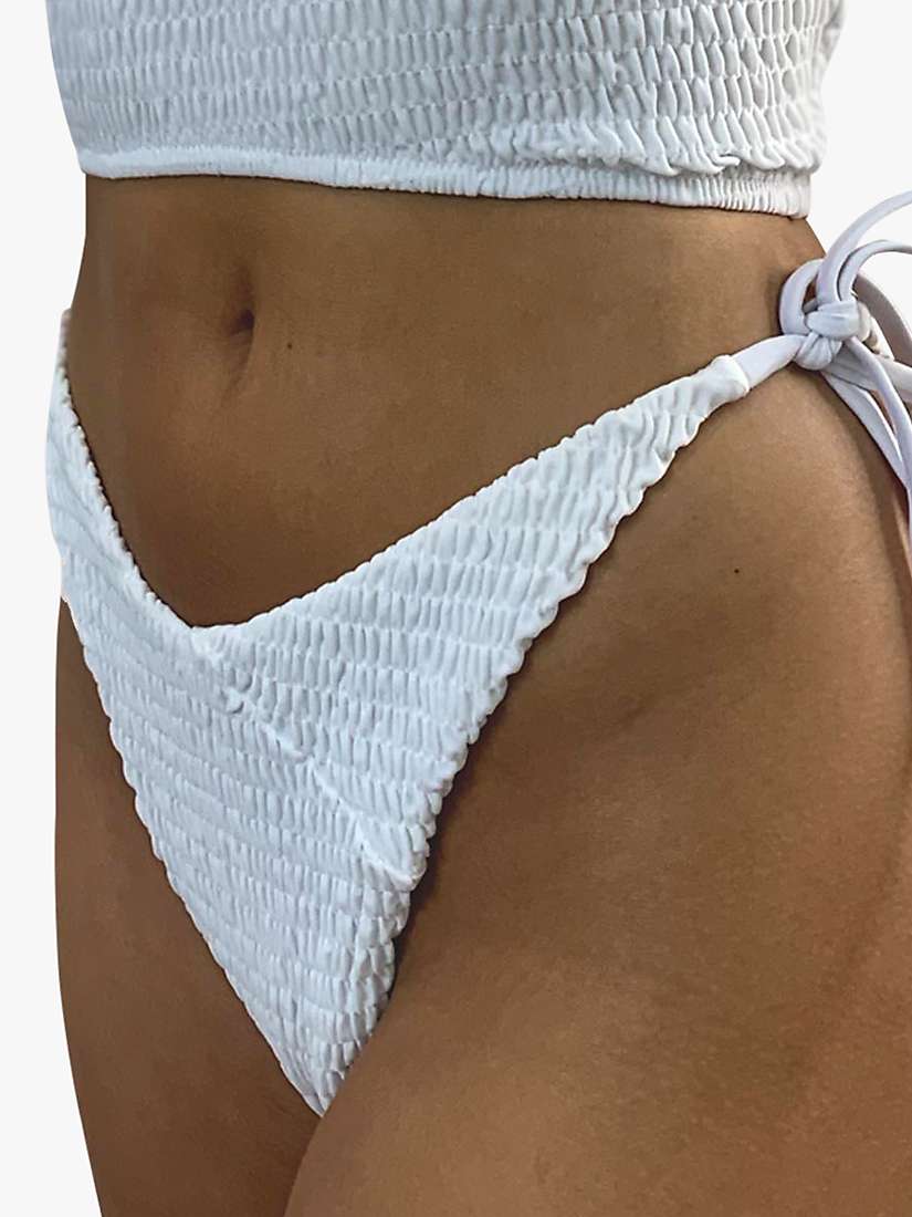 Buy We Are We Wear Zoey Crinkle Tie Side Bikini Bottoms, White Online at johnlewis.com