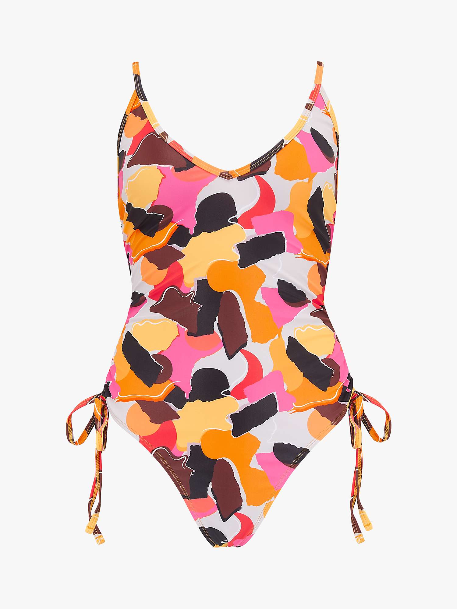 Buy We Are We Wear Nicola Tie Side Swimsuit, Paper Print Design Online at johnlewis.com