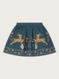 Monsoon Kids' Deer Applique Skirt, Teal