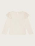 Monsoon Kids' Sequin Bow Top, Ivory