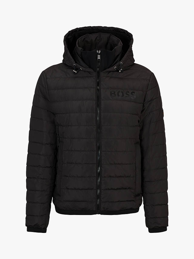 BOSS Dawood Hooded Quilted Jacket, Black