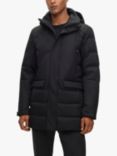 BOSS Zorn Hooded Quilted Jacket, Black, Black