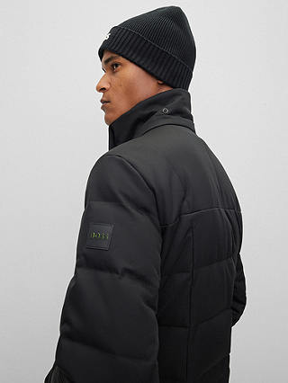 BOSS Zorn Hooded Quilted Jacket, Black