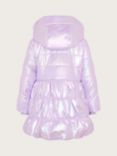 Monsoon Kids' Metallic Padded Puffer Coat, Lilac, Lilac