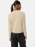 Jigsaw Compact Wool Crew Jumper, Cream