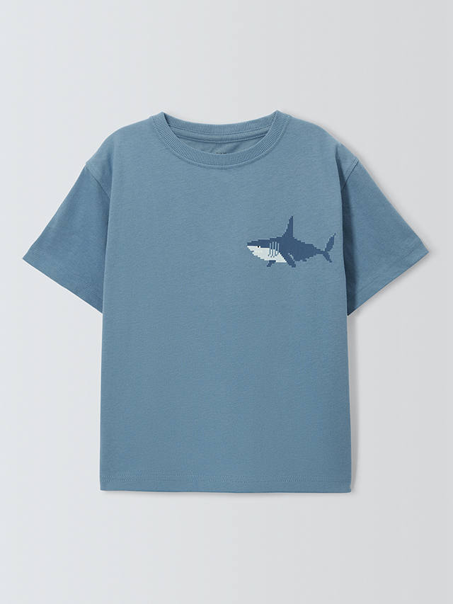 John Lewis Kids' Graphic Shark T-Shirt, Blue