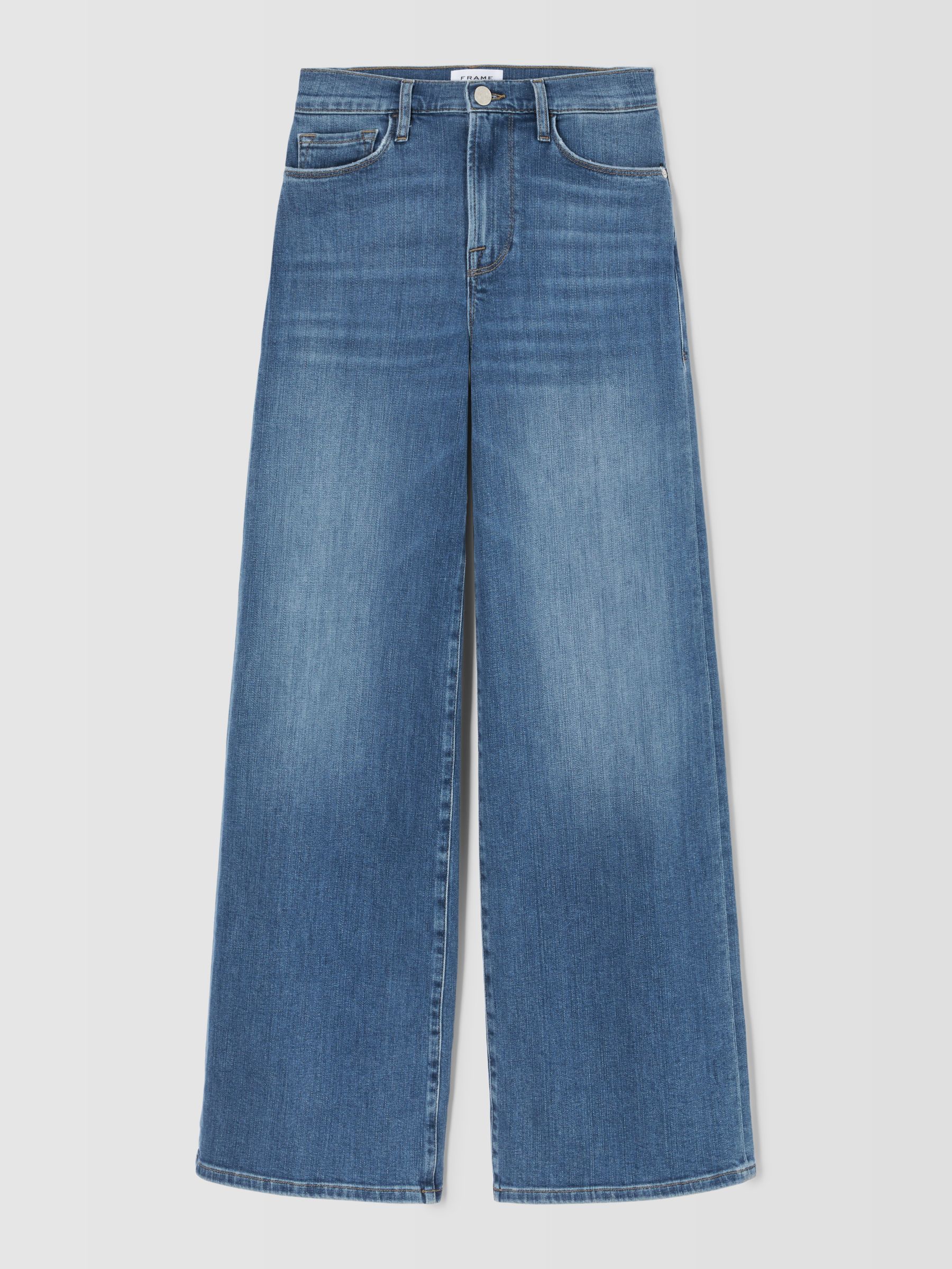 Buy FRAME Le Slim Palazzo Wide Leg Flare Jeans, Drizzle Online at johnlewis.com