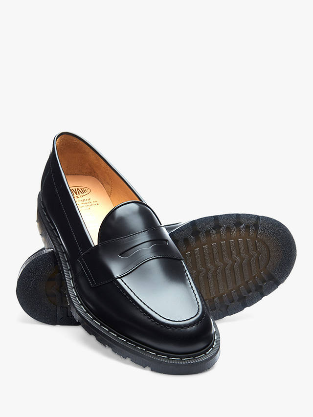 Solovair Saddle Loafers, Black