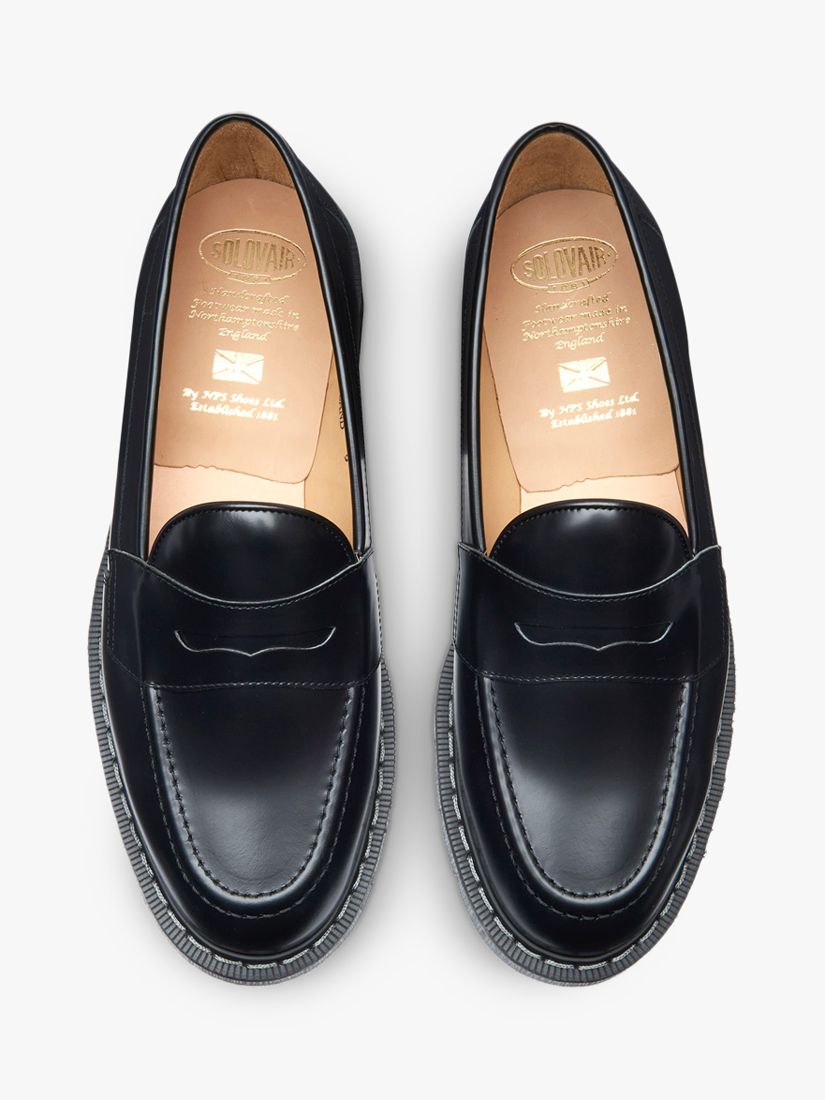 Solovair Saddle Loafers, Black at John Lewis & Partners