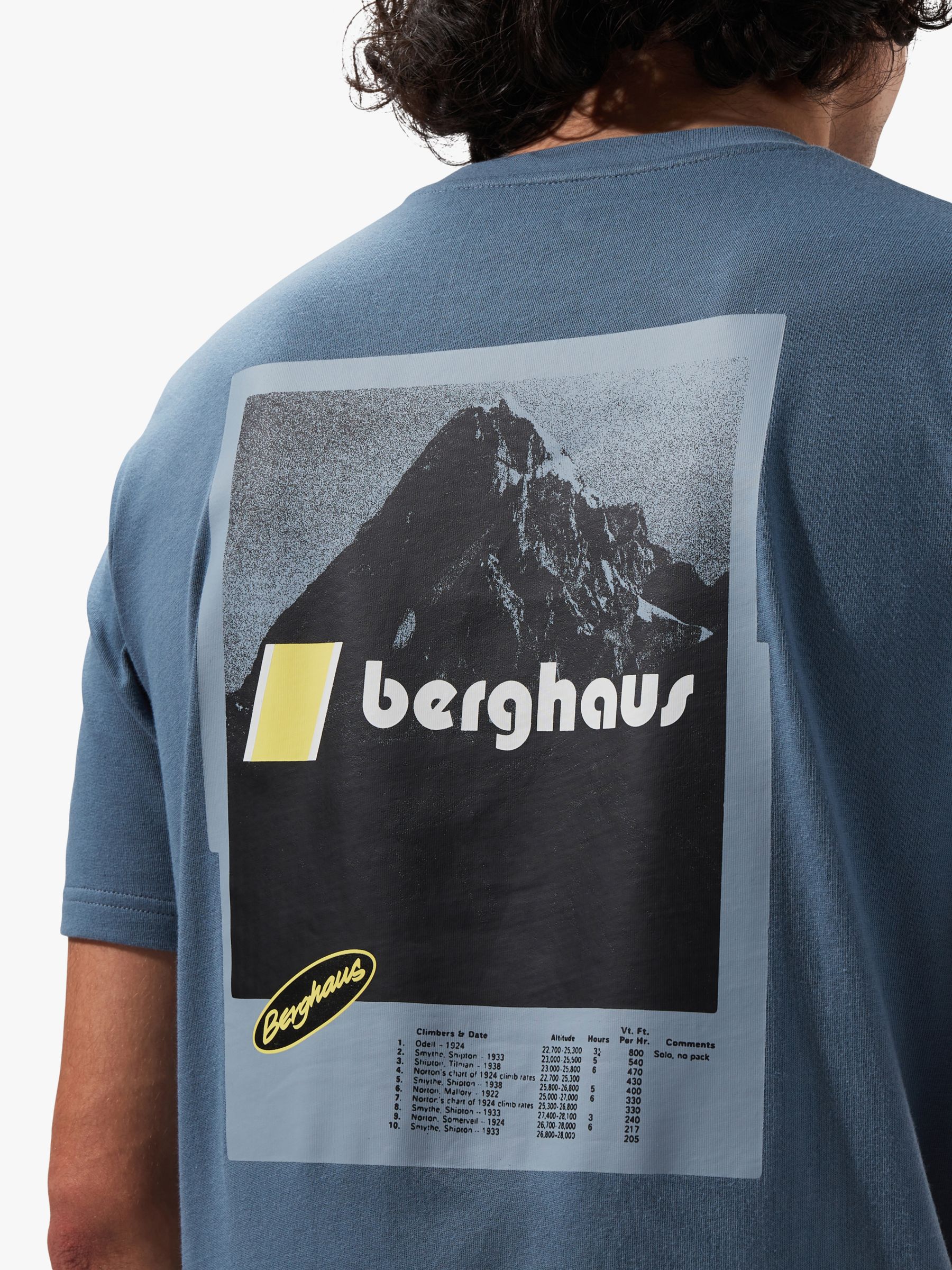 Buy Berghaus Climb Organic Cotton Short Sleeve T-Shirt, Airway Grey Online at johnlewis.com