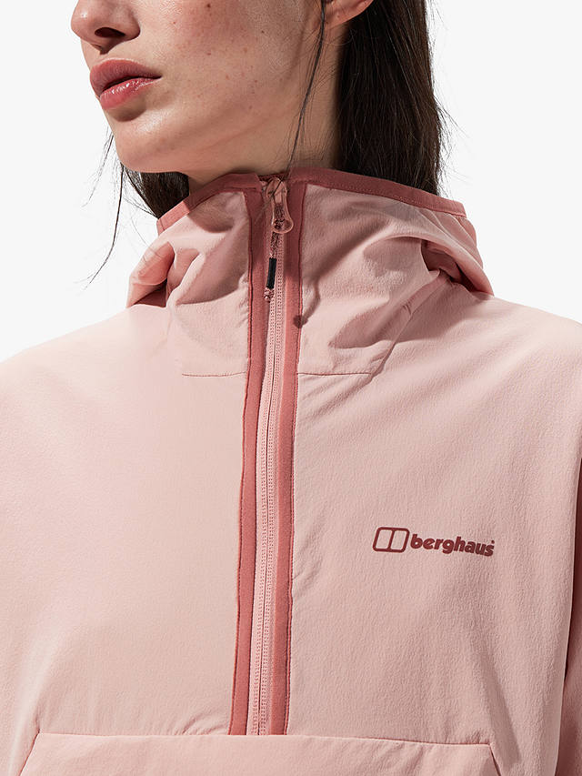Berghaus Wandermoor Wind Smock Women's Windproof Jacket, Pink/Ashed Rose