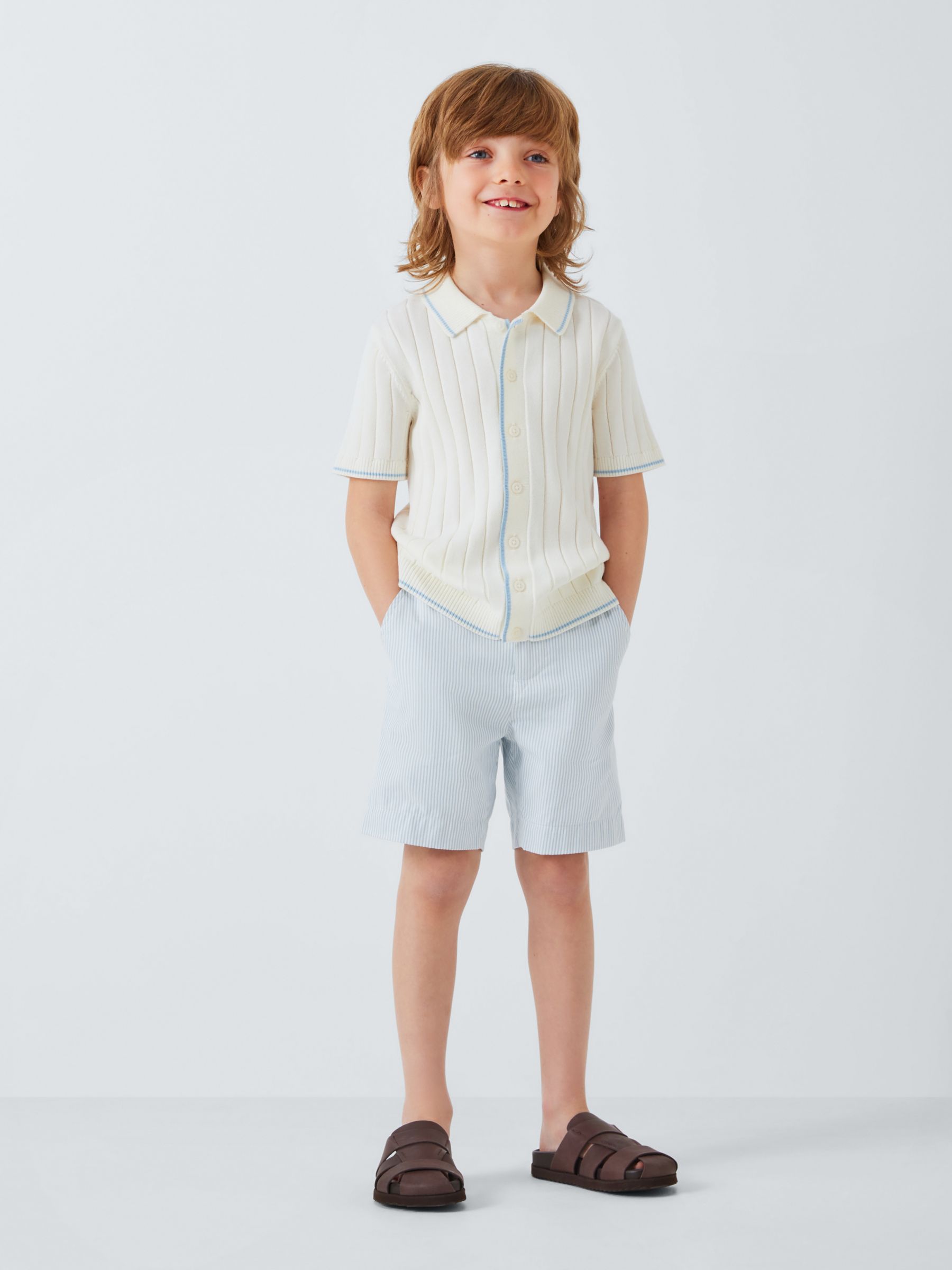 Buy John Lewis Heirloom Collection Kids' Ticking Stripe Shorts, Blue/White Online at johnlewis.com