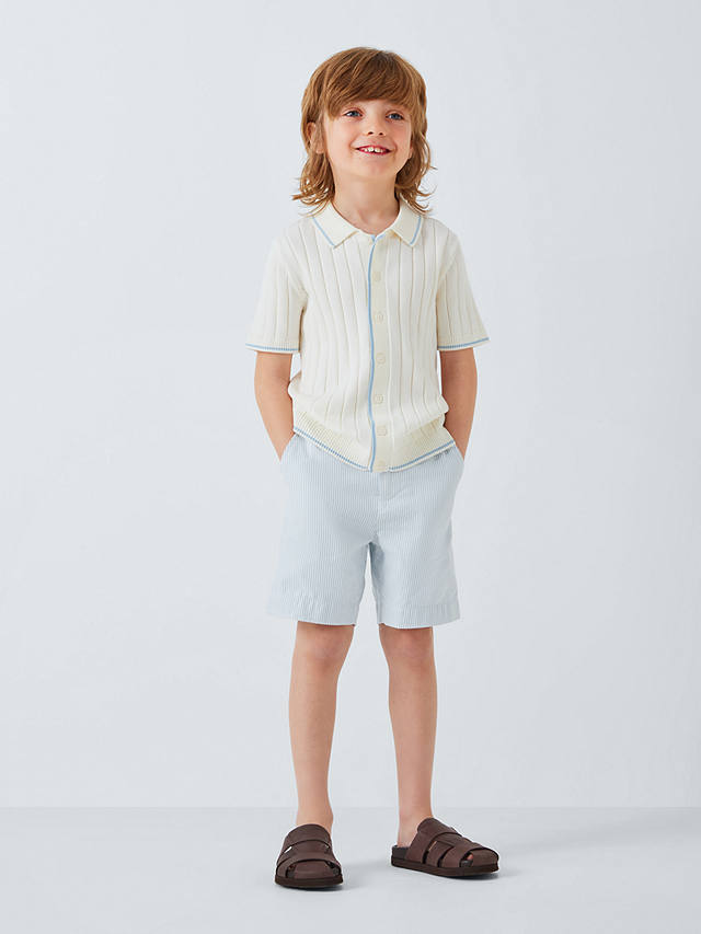 John Lewis Heirloom Collection Kids' Ticking Stripe Shorts, Blue/White