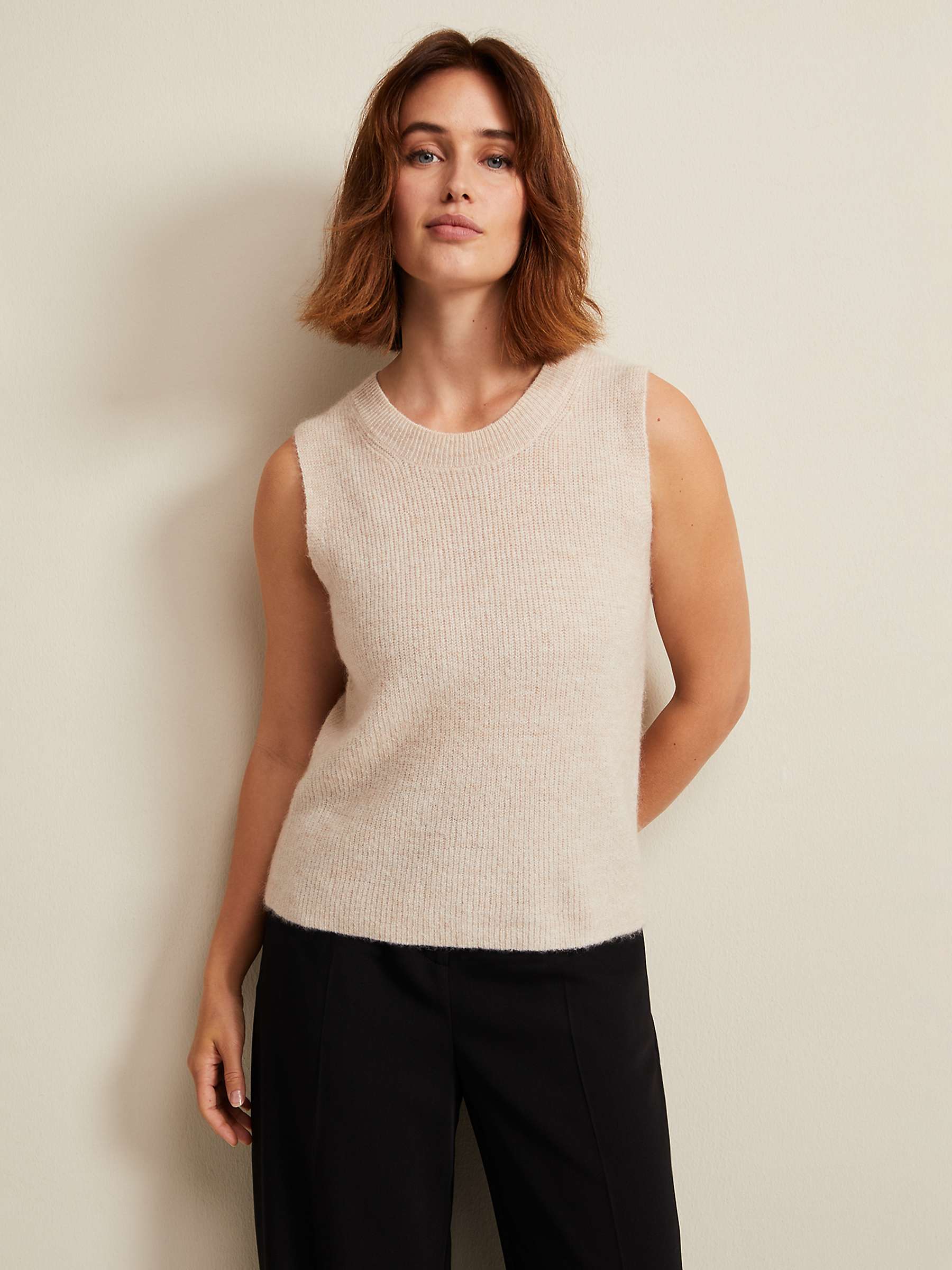 Buy Phase Eight Daniella Mohair Blend Knit Tank Top, Stone Online at johnlewis.com