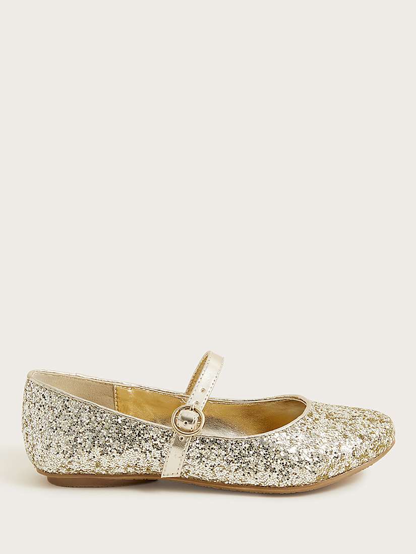 Buy Monsoon Kids' Stardust Ballerina Shoes, Gold Online at johnlewis.com