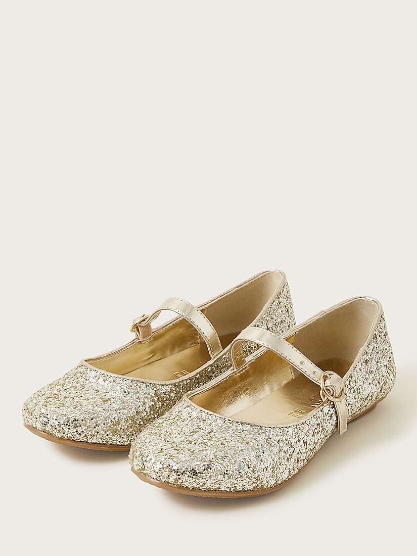 Buy Monsoon Kids' Stardust Ballerina Shoes, Gold Online at johnlewis.com