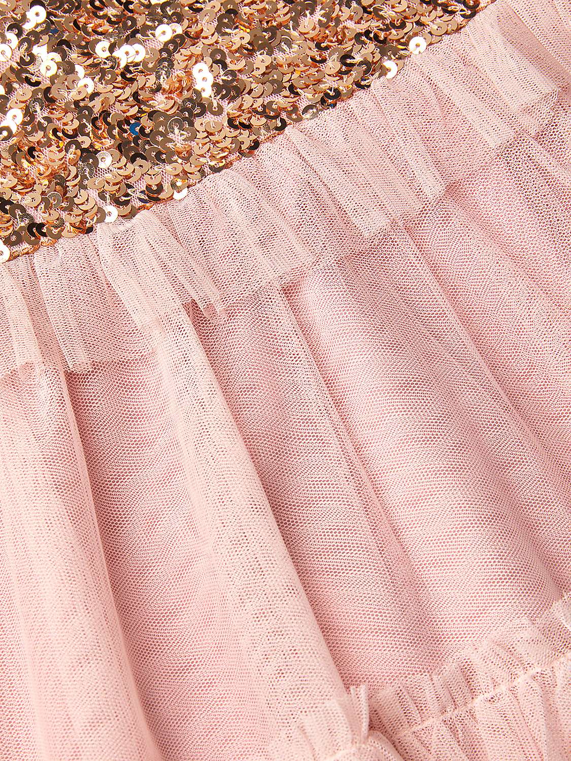 Buy Monsoon Kids' Truth Sequin Ruffle Maxi Dress, Dusky Pink Online at johnlewis.com