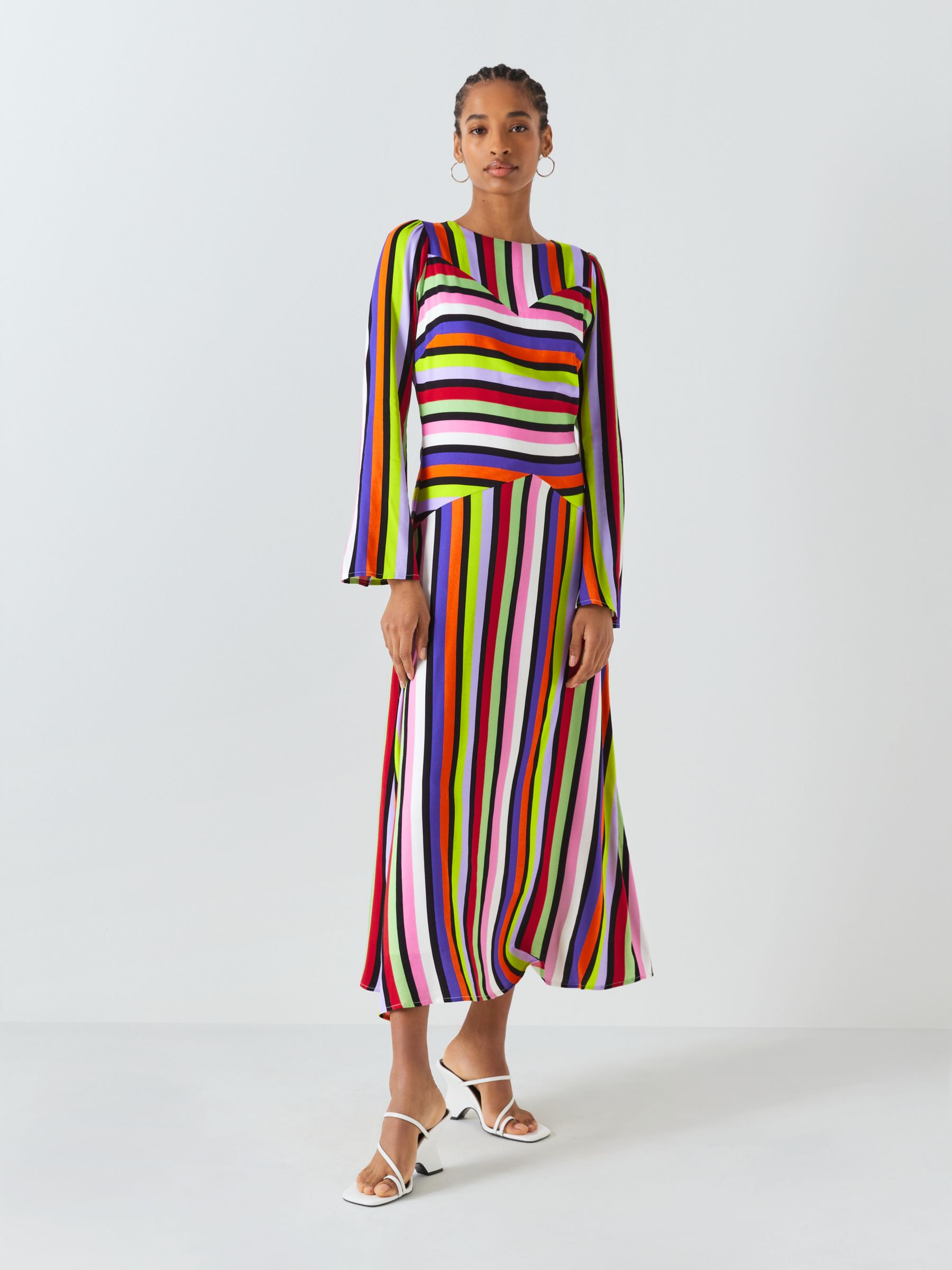 Olivia Rubin Theo Stripe Midi Dress, Multi, 6