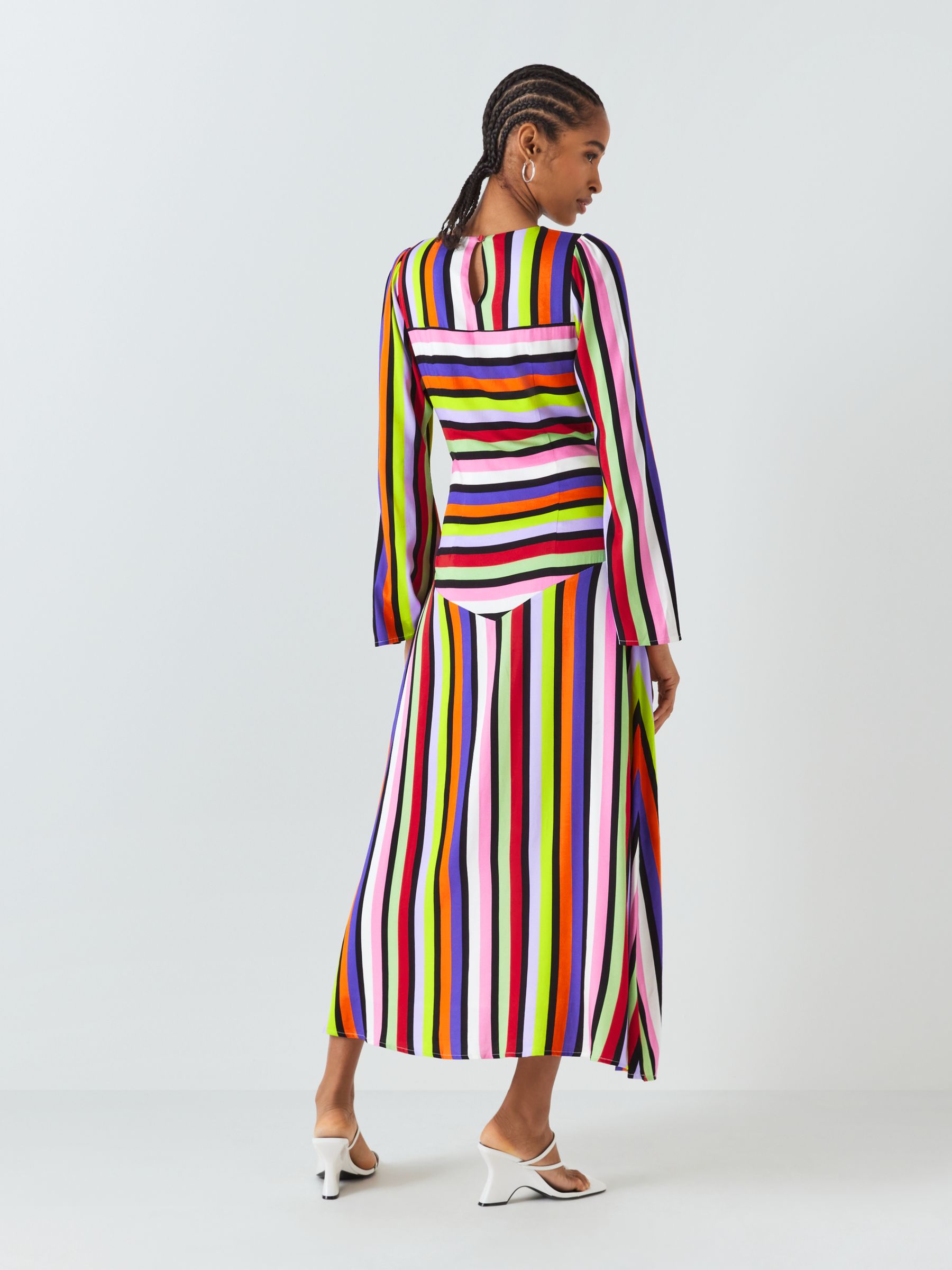 Olivia Rubin Theo Stripe Midi Dress, Multi, 16