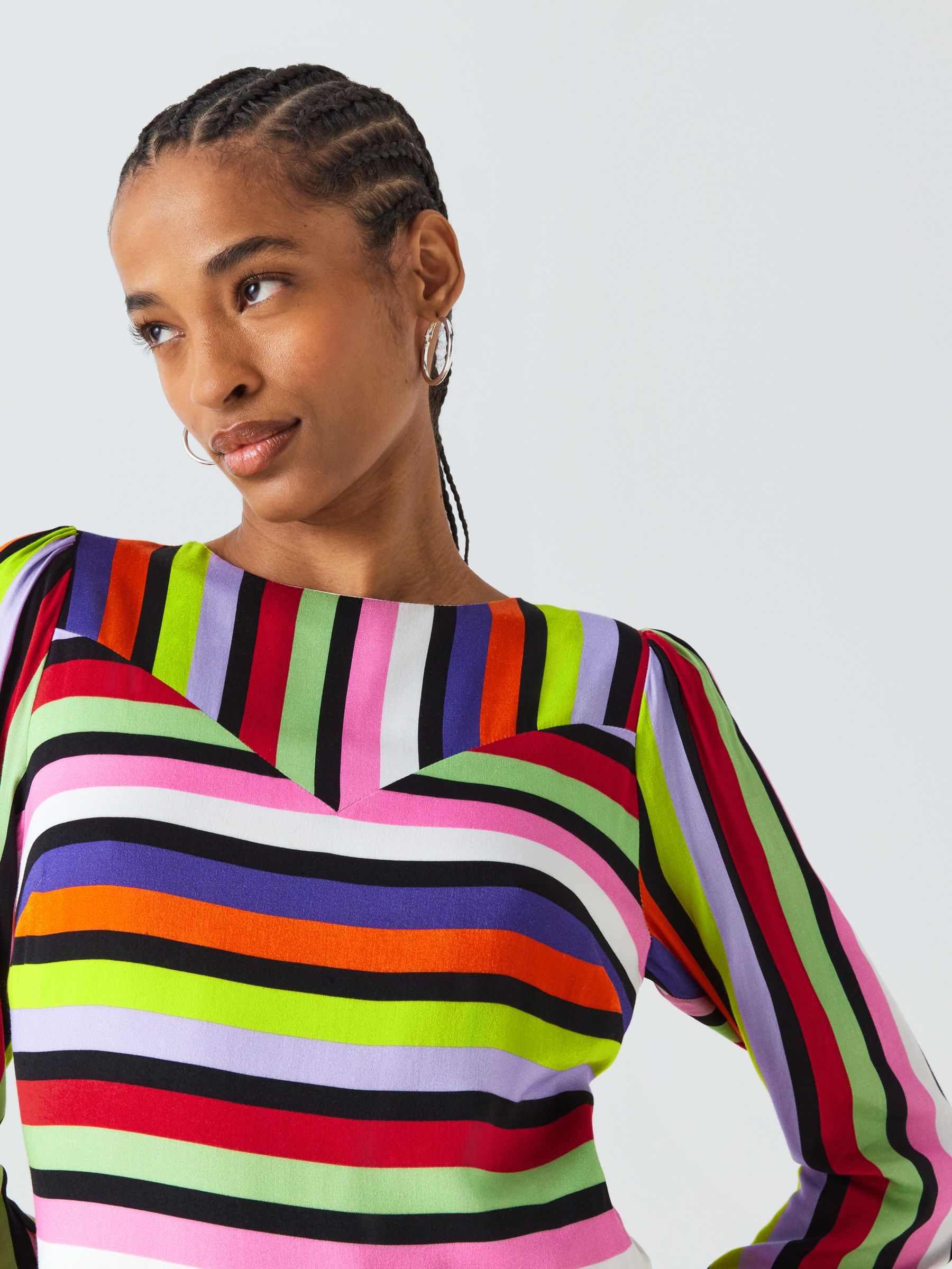 Buy Olivia Rubin Theo Stripe Midi Dress, Multi Online at johnlewis.com