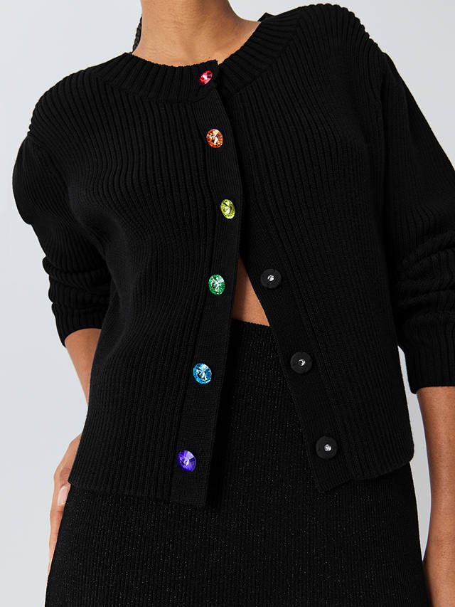 Olivia Rubin Dee Rainbow Button Cardigan, Black
