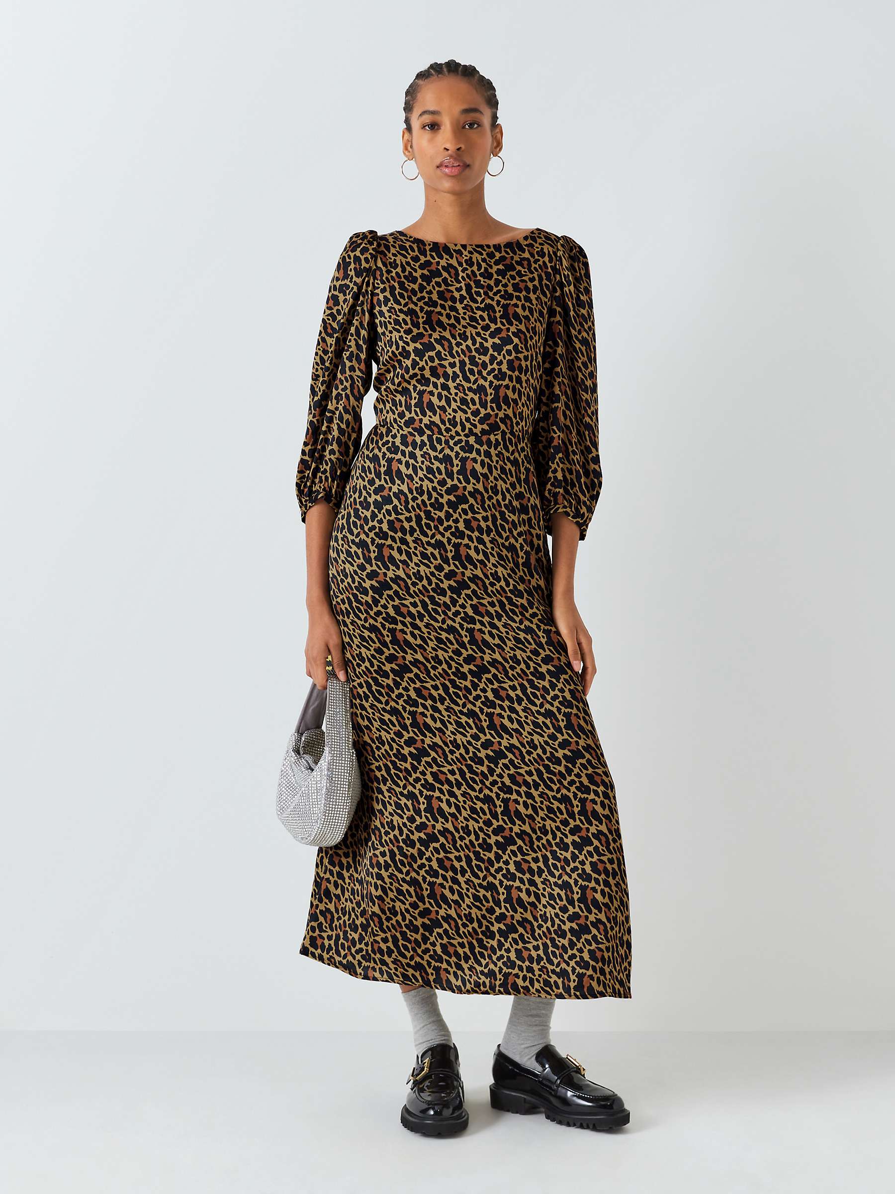 Buy Olivia Rubin Lara Animal Print Midi Dress, Brown Online at johnlewis.com