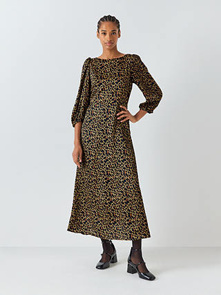 Olivia Rubin Lara Animal Print Midi Dress, Brown