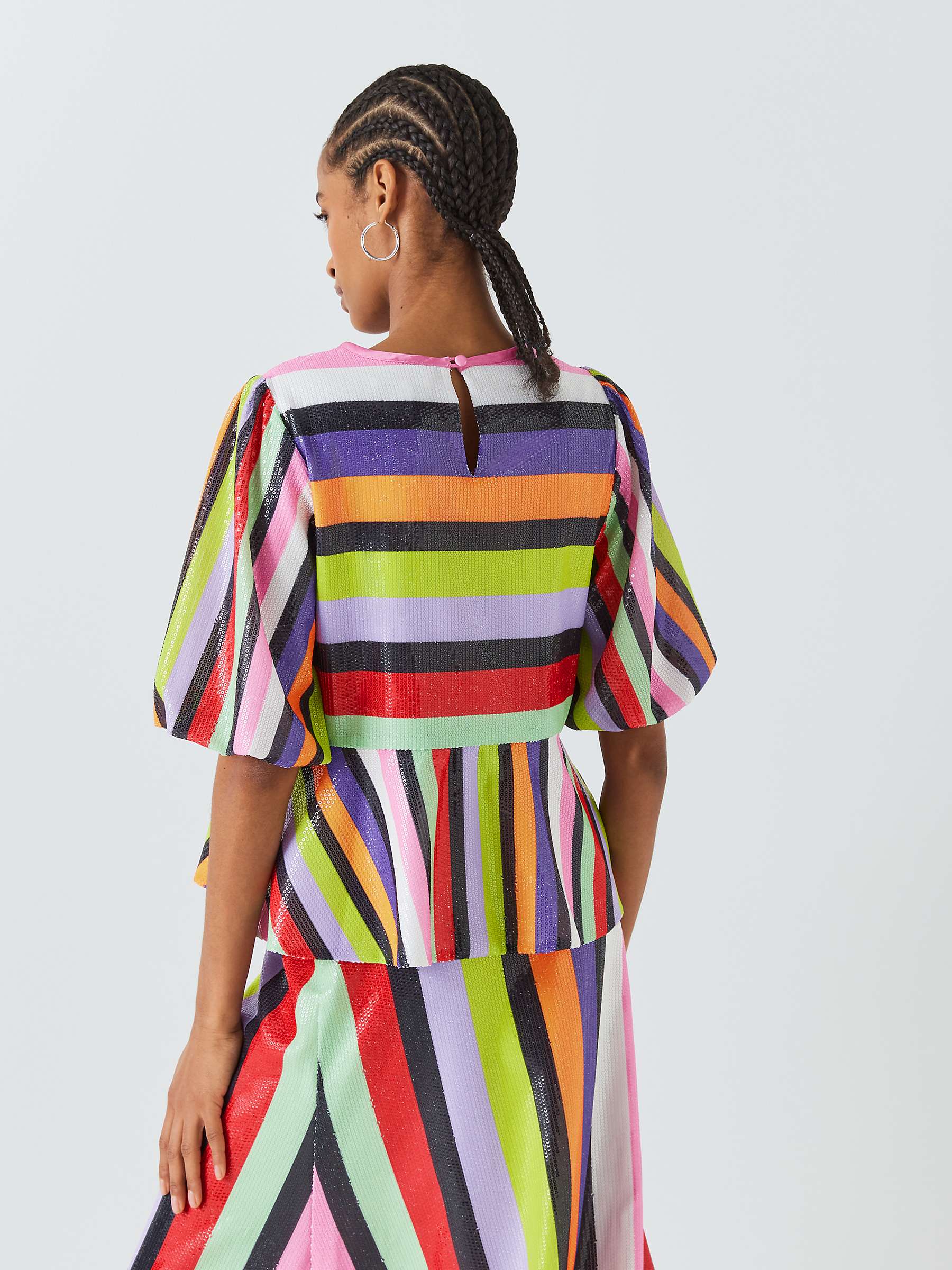 Buy Olivia Rubin Monica Sequin Stripe Top, Multi Online at johnlewis.com