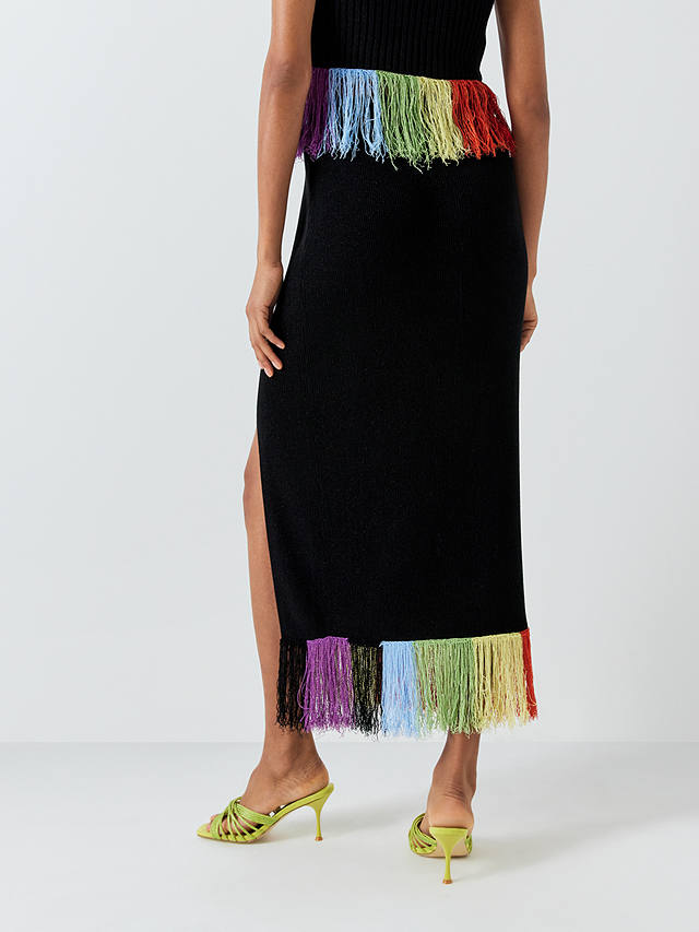Olivia Rubin Faye Rainbow Fringe Skirt, Black