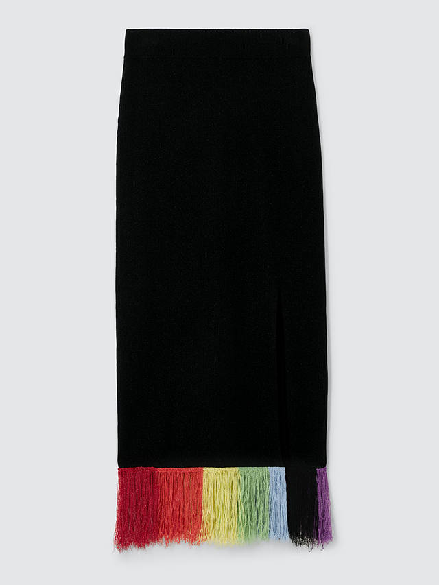 Olivia Rubin Faye Rainbow Fringe Skirt, Black