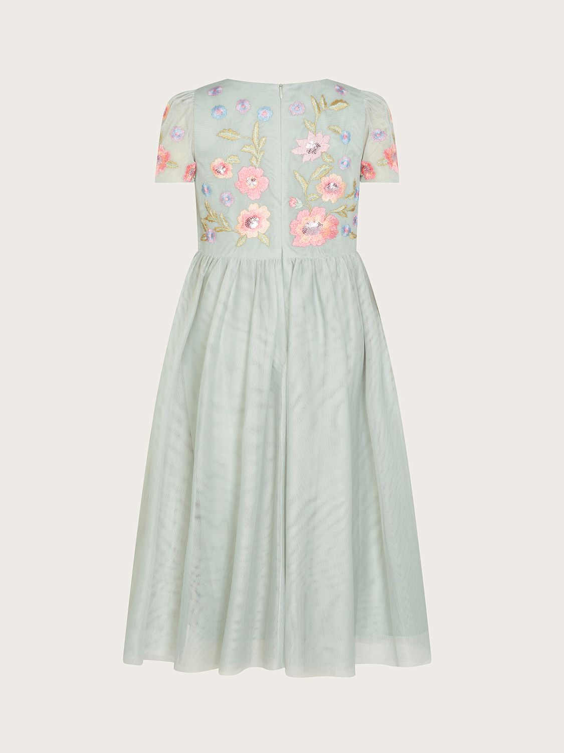 Buy Monsoon Kids' Luna Embroided Dress, Green Online at johnlewis.com