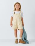 John Lewis Kids' Lemon Print Short Dungarees, Yellow, Yellow