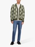 SELECTED HOMME Knitted Long Sleeve Cardigan, Green/Multi, Green/Multi