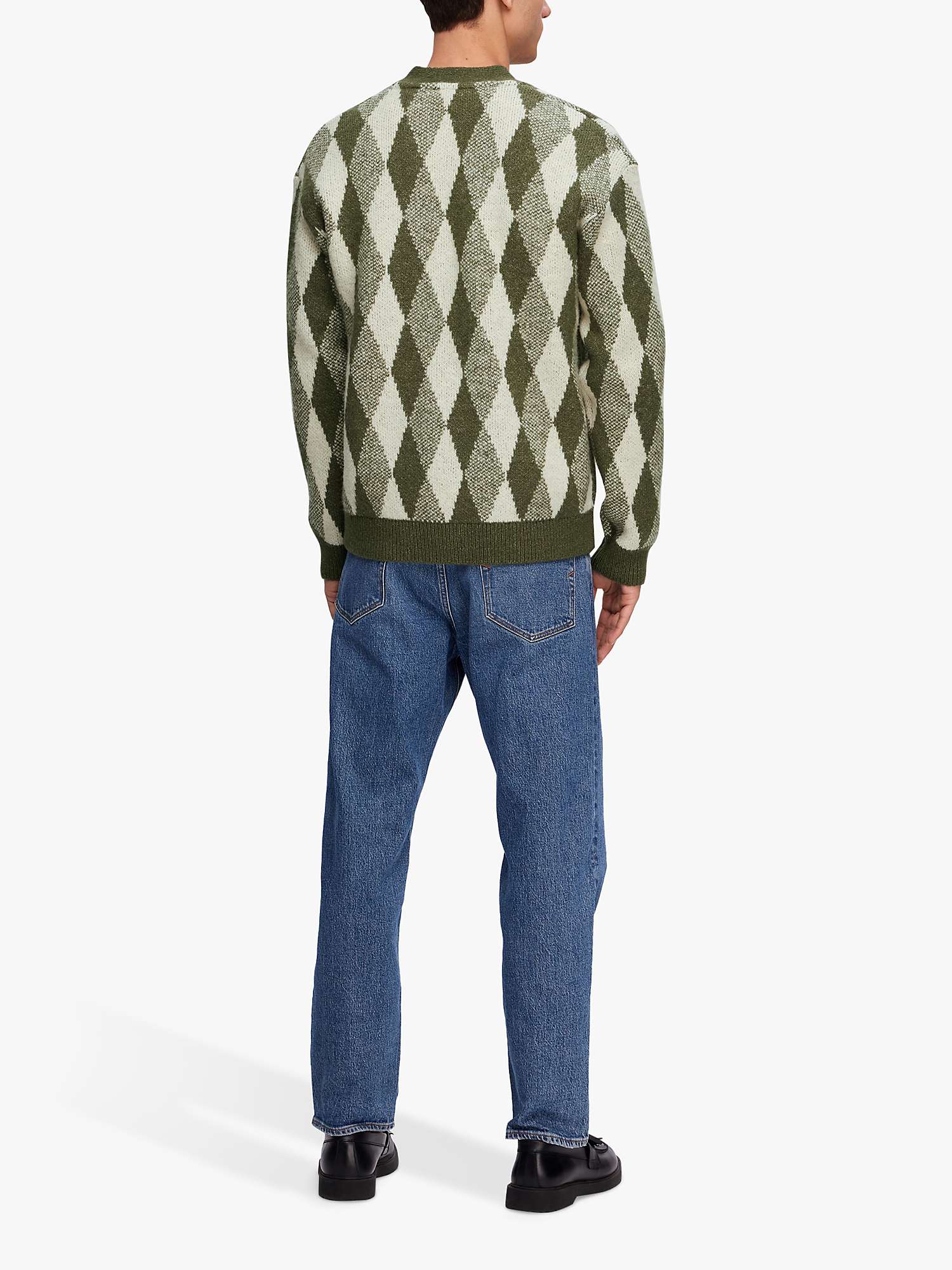 Buy SELECTED HOMME Knitted Long Sleeve Cardigan, Green/Multi Online at johnlewis.com