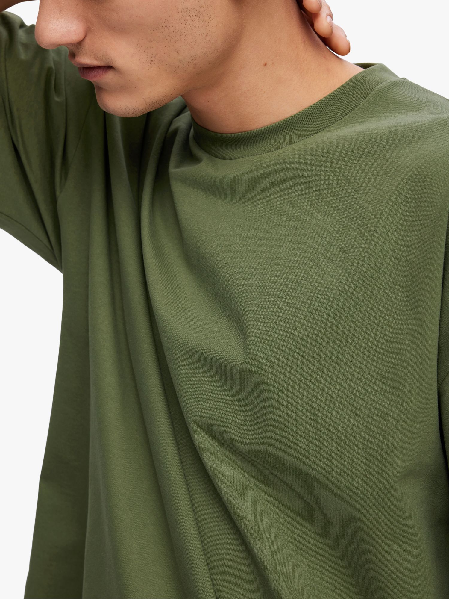 SELECTED HOMME Timeless Short Sleeve T-Shirt, Green, XL
