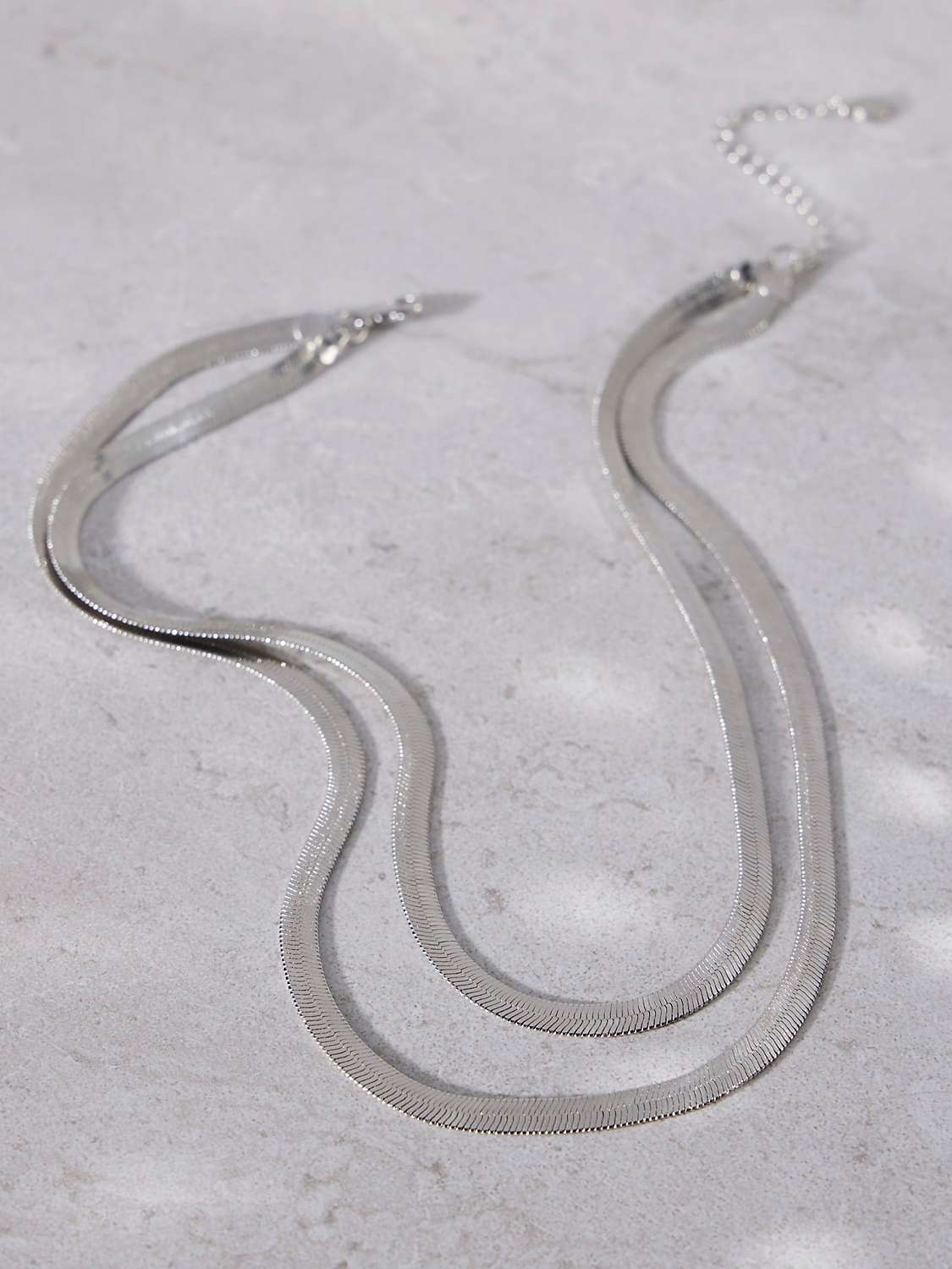 Buy Mint Velvet Silver Tone Snake Layered Necklace, Silver Online at johnlewis.com
